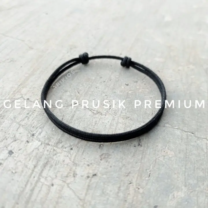 gelang tangan premium prusik gl102 black doff 1.7mm Laki-laki Perempuan Tali Bracelets 0