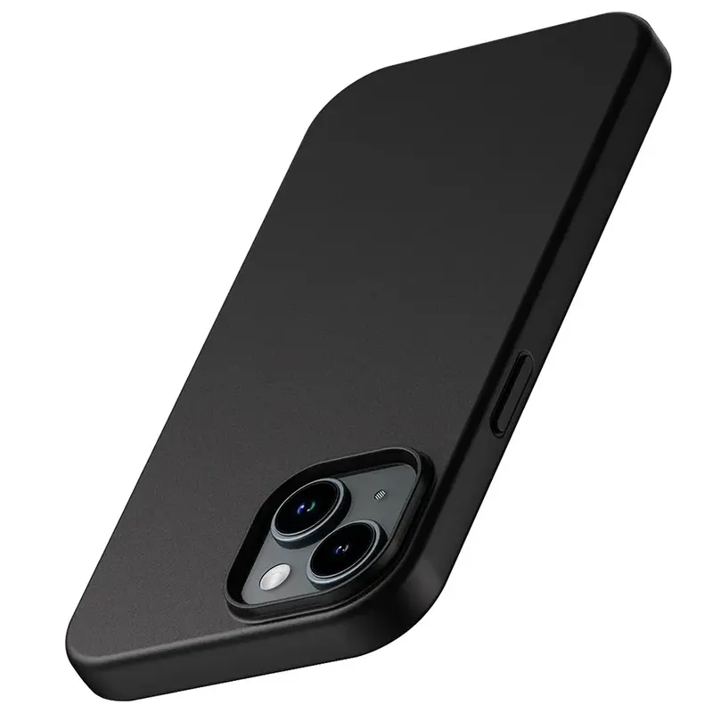 Ốp Mềm Silicon Lì Thiết Kế Sang Trọng, Tương Thích Với iPhone 15, 14 Plus, 13, 12 Mini, 11 Pro, XS Max, X, XR, SE 2, 3, 7, 8 Plus, Siêu Mỏng, Màu Đen Trơn, Vỏ Bảo Vệ 6