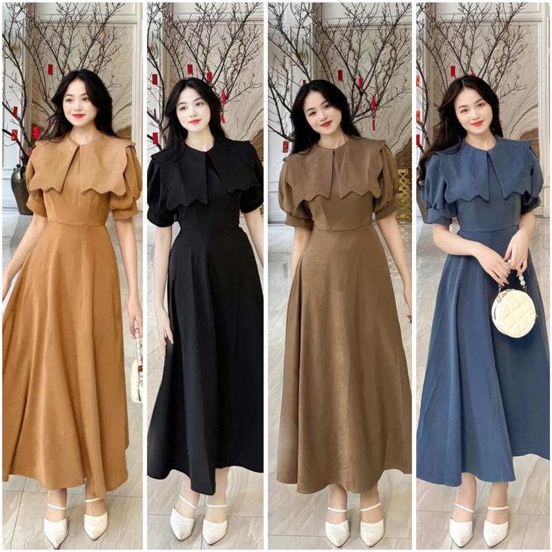 Đầm cổ bèo dáng dài mã mb21