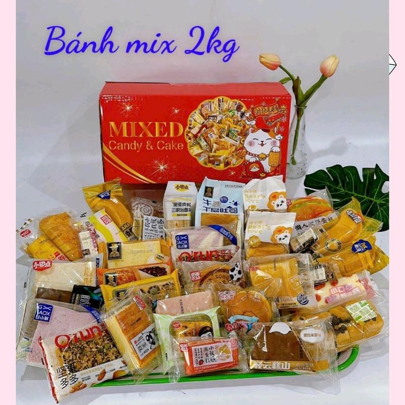 Thùng 2.3kg cân cả thùng Bánh Mix Đài Loan Mix Đủ Vị Bánh Thơm Ngon NGÀY IN TRÊN VỎ BAO BÌ LÀ NGÀY SẢN XUẤT Cake Ăn Vặt Thức Ăn | hophopfood