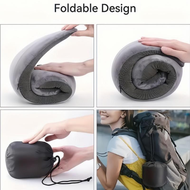 Travel Neck Pillow, 1 Count Comfortable & Breathable Neck Pillow with Storage Bag, Soft Neck Support Pillow for Airplane & Car & Office 2