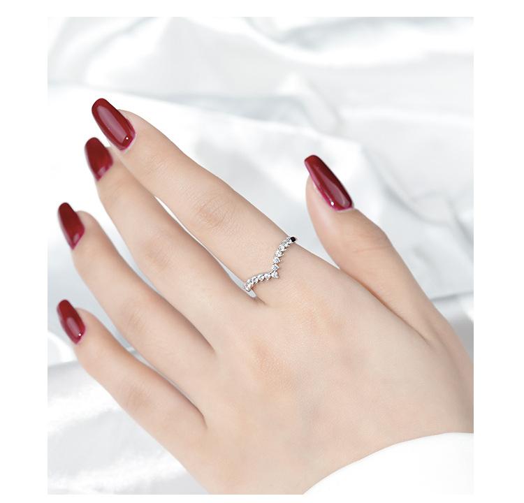 Product Introduction of Nhẫn Vương Miện Hình Chữ V, Bạc Sterling 925, T10 4