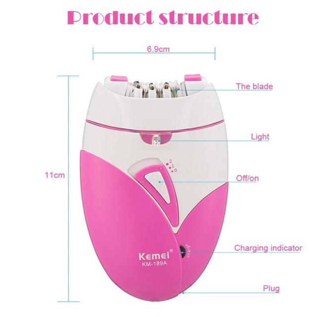 Product Introduction of KEMEI KM-189A Epilator Women Man Electric Hair Remover Shaver Massacre Massacre Removal Hair Removal 2