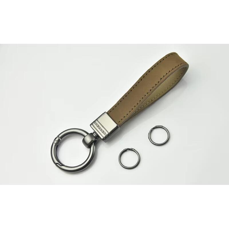 Product Introduction of Genuine Keychain Top-end Business Gift For Man Good Quality Black Brown Real Leather Car Keyholder Key Chain 10