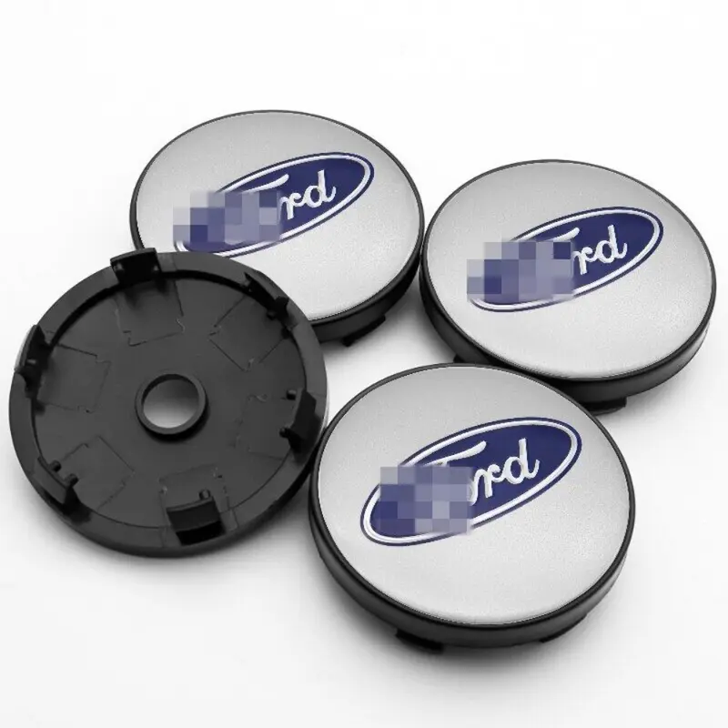 Nắp Trung Tâm Bánh Xe Lốp Xe Ô Tô, Bộ 4 Cái, 60Mm, Nắp Trung Tâm Mags, Trang Trí Nắp Hộp Số, Với 56Mm Logo, Nhãn Dán Biểu Tượng Nhôm, Đề Can, Cho Ford Focus, Fiesta, Kuga, Mondeo, Territory, Explorer 6