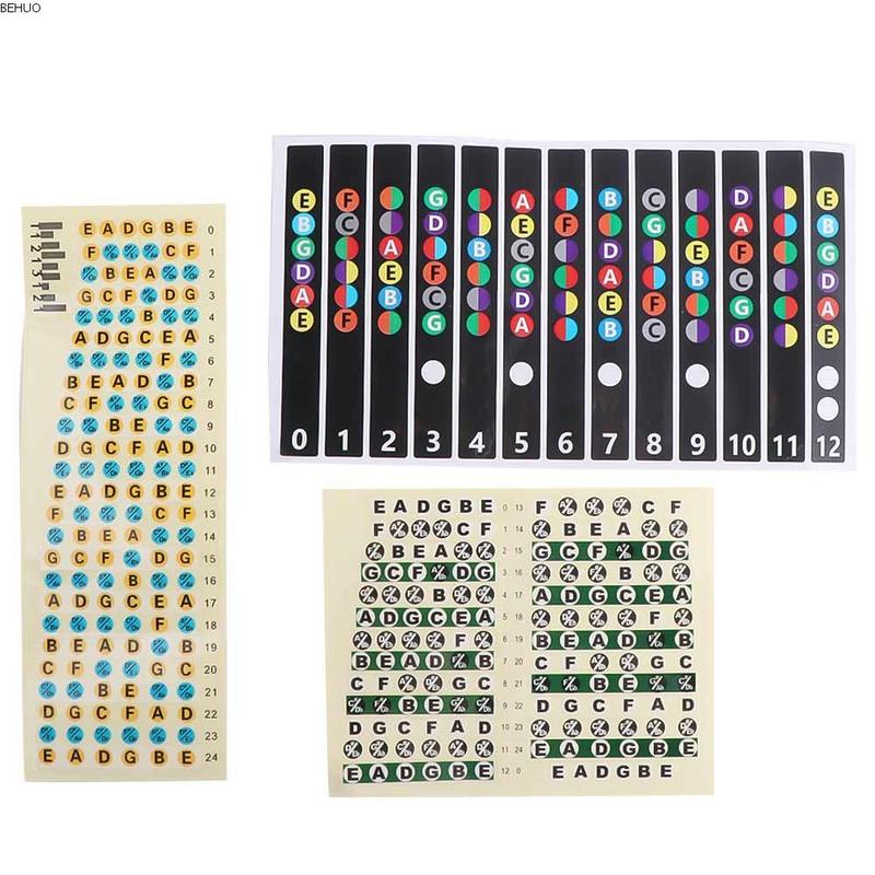 BEHUO Musical Instrument Guitar Accessories Beginner Electric Guitar Musical Scale Fingerboard Stickers Guitar Note Sticker Guitar Scales Stickers Fretboard Sticker Guitar Chord Stickers 0