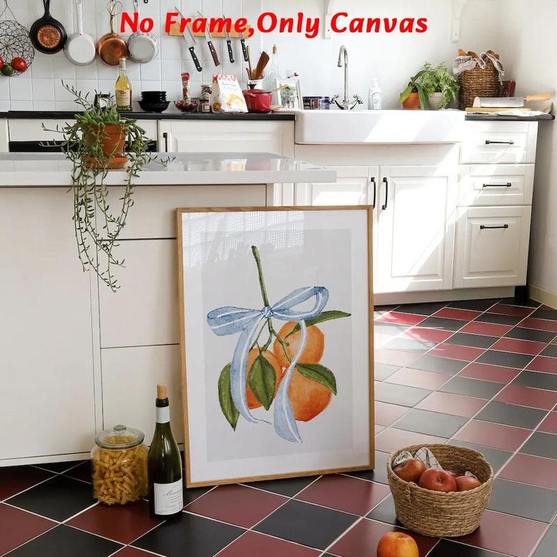 Watercolor Fruit Pattern Unframed Painting, 1 Count Modern Fruit Pattern Wall Art, Wall Decor for Home Living Room Bedroom Study Room 3