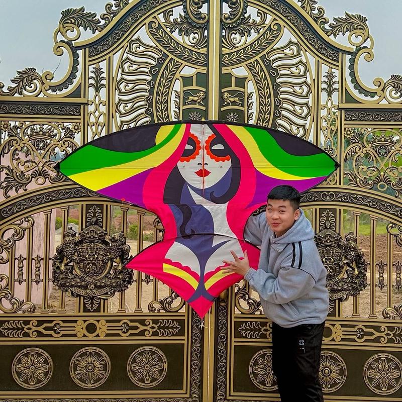 Diều 2m10cm bẹn ma nữ bưởi to diều nan bạc vip bay bão, bẹn đa năng tháo lắp cõng sáo khoẻ