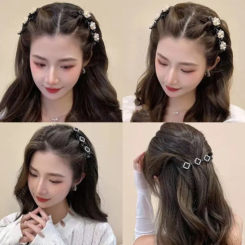 Sweet Hair Accessories Bangs Clip Broken Hair Clip Headband For Women Elegant Flower  Braid Hairpins Fashion Styling Tools