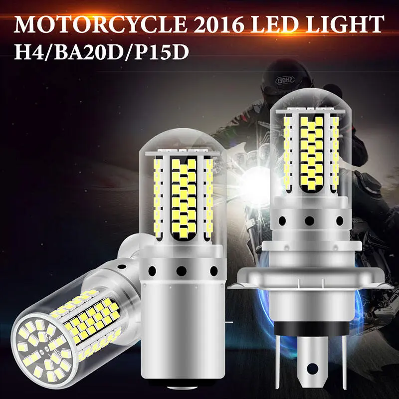 1pcs Motorcycle LED Bulb Super Bright P15D H4 Motor fog light BA20D 108 ...