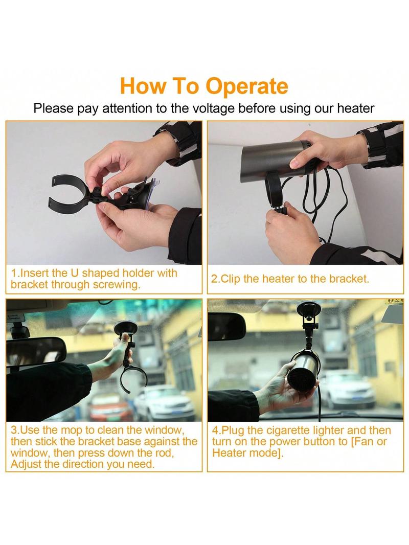 Product Introduction of (5 off your first order) 24V 150W Portable Car Heater 2 In 1 Heating Cooling Fan Rotatable Demister Defroster With 4.92ft Cord 5