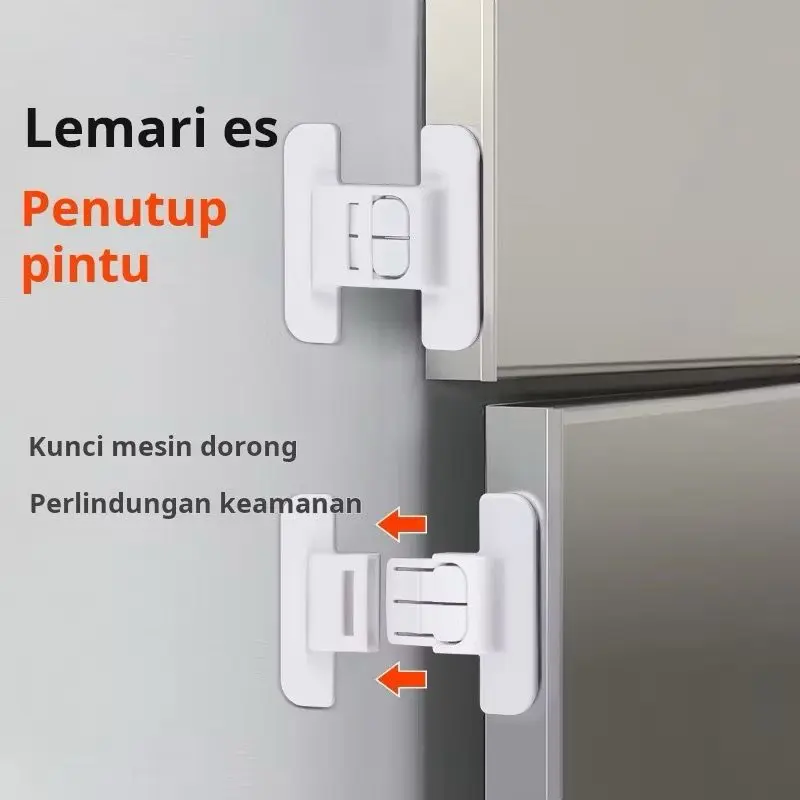 AB183 Lock Pengaman Pintu Kulkas Serbaguna Pengunci Pintu Safety  Pengunci Pintu Tambahan / Kunci Pintu Kulkas Pengaman Laci dan Lemari