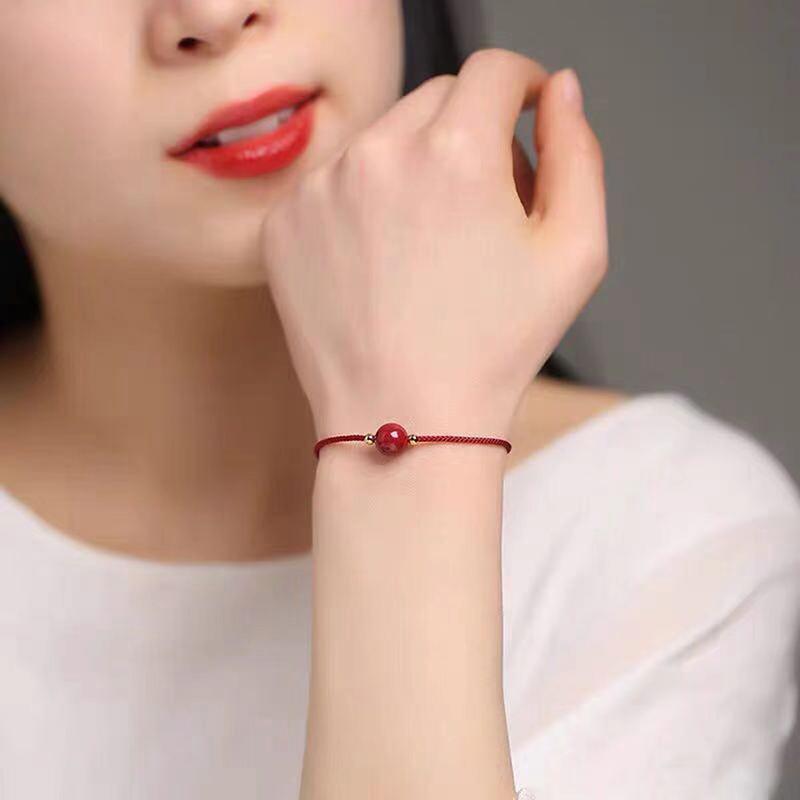 Product Introduction of Gelang kaki tali merah nasib baik untuk lelaki dan wanita, gelang cinnabar buatan tangan, hadiah hari jadi ulang tahun Tahun Baru, aksesori barang kemas fesyen 16
