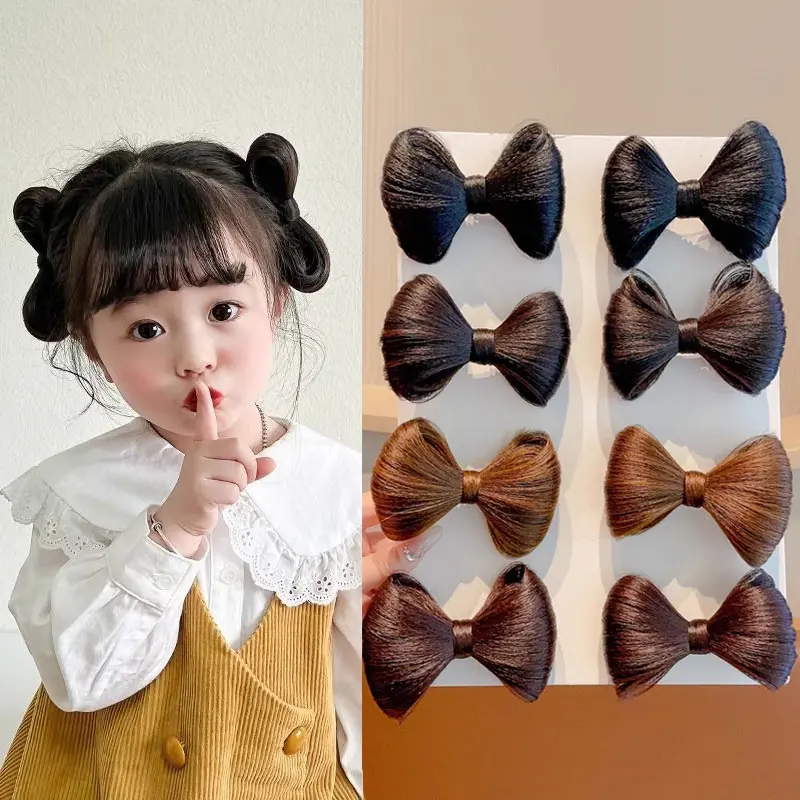 Kẹp Tóc Giả Cho Trẻ Em, Kẹp Tóc Quả Cầu Nơ Cho Bé Gái, Kẹp Tóc Mầm Tóc, Phụ Kiện Tóc Tóc Giả Dễ Thương 1