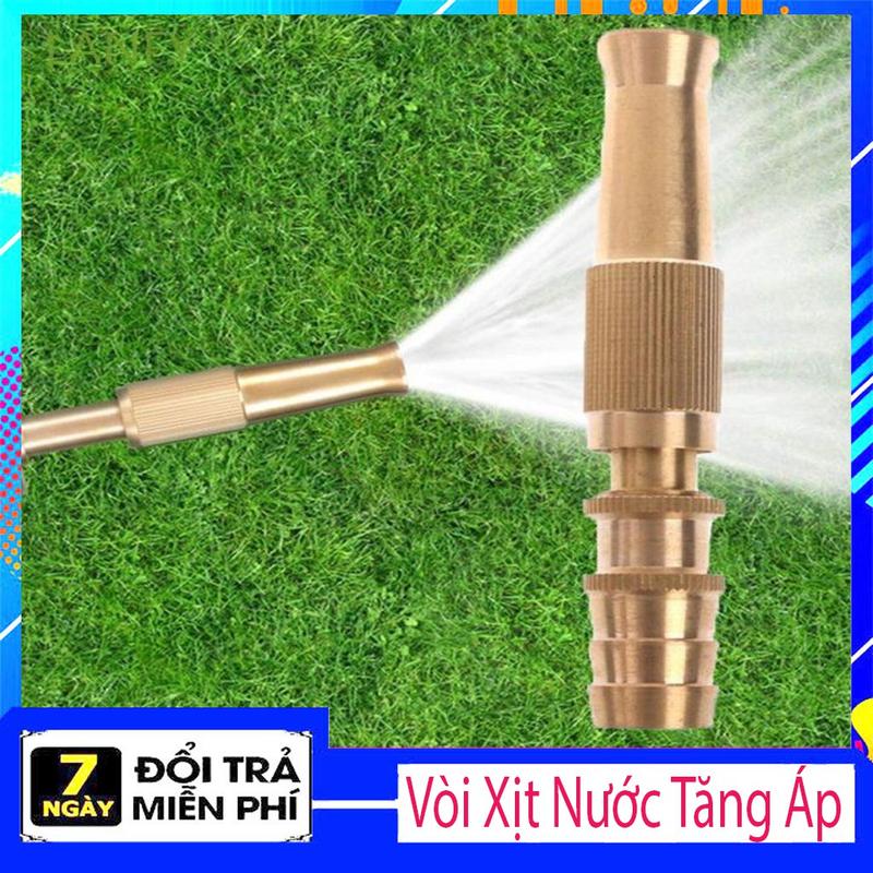Đầu vòi xịt tăng áp bằng đồng, rửa xe hơi, rửa sân, tưới cây, làm vườn, điều chỉnh được áp lực nước