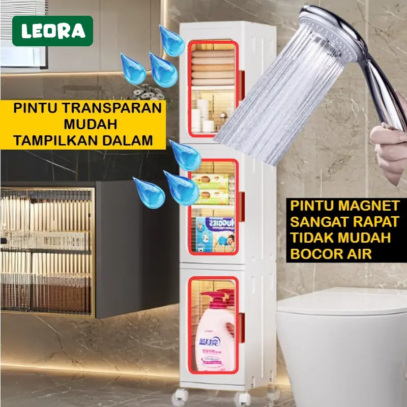 LEORA Lemari Lipat 1 SUSUN LEORA Lemari Pakaian Plastik Lemari Portable Lemari Plastik Susun Rak Sepatu Lemari Toilet Lemari Dapur Lemari Sudut 2