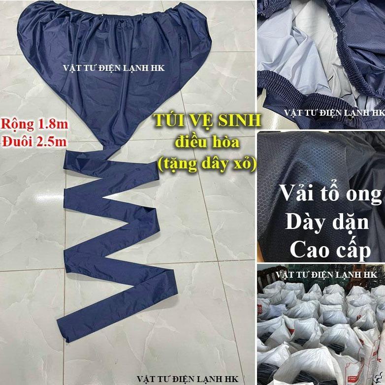 Túi vệ sinh máy lạnh treo tường (tặng dây sỏ) - Áo bọc hứng nước rửa điều hòa loại Bền