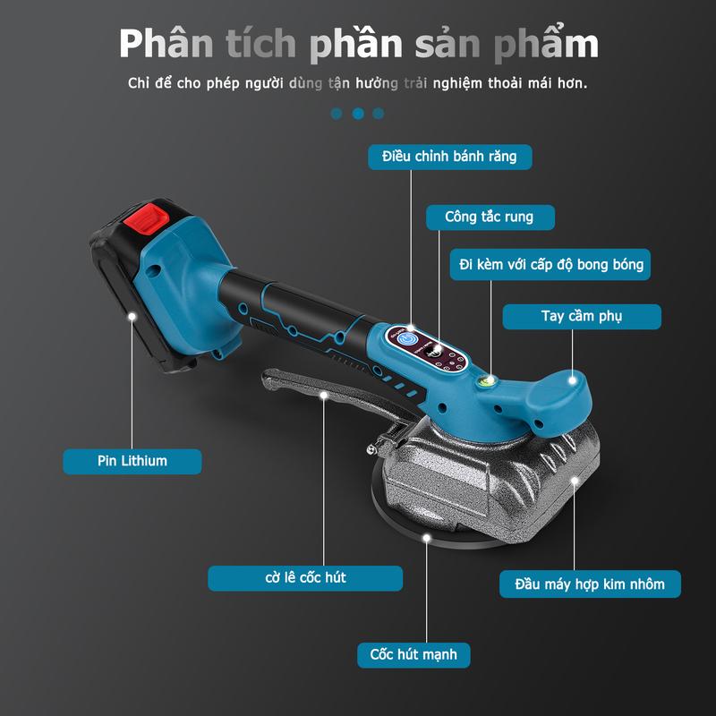 Product Introduction of Máy rung lát gạch Victool,máy rung ốp lát gạch cầm tay không dây,máy rung hít gạch 13500R/MIN - lực hút 100KG 28