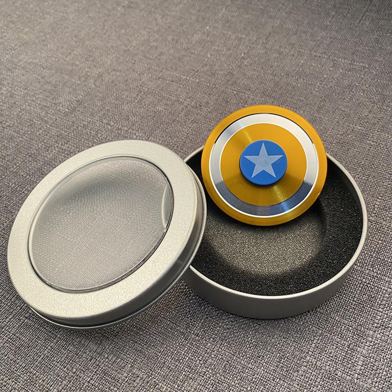 Product Introduction of Spider-Man Captain America Shield Fidget Spinner Metal Finger Spinner Toy for College Students Cool Stress Relief 7