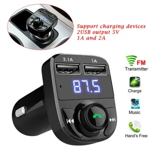 Car Charger Aux Bluetooth Mobil USB Chargers FM & Bluetooth Transmitters Mobil Dual Port MP3 Dual Port 3.1A Player + Aux 5.0 TF Slot