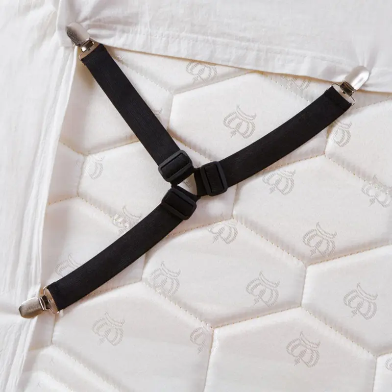 Bed Sheet Holder Strap, 4 Counts Adjustable Bed Sheet Fastener, Elastic Bed Sheet Clip, Bedding Accessories for Home Bedroom 3