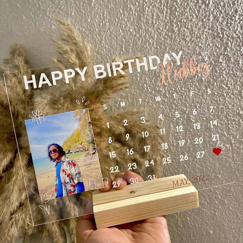 Arcylic Calender A5 Frame Custom Date Hadiah Anniversary Birthday ...