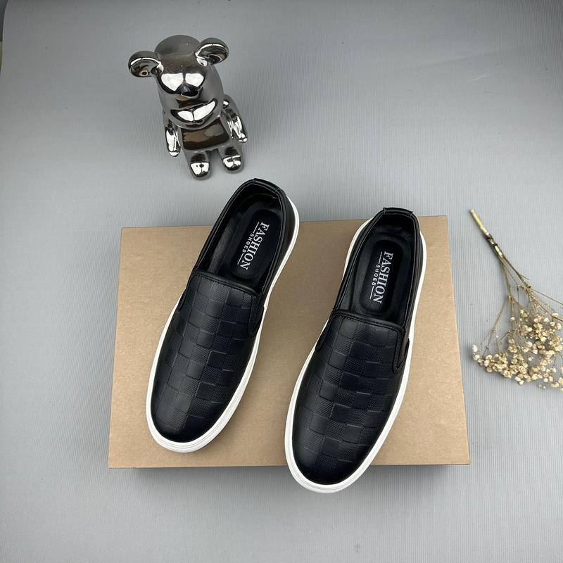 Giày lười SlipOn nam da xít nhám in vân 3D kẻ ô - đế cao su tăng chiều cao 3cm, có khâu đế sẵn 7