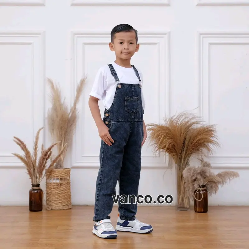 OVERALL JEANS ANAK 4-10 TAHUN - Jumpsuit Baju Kodok Anak Unisex 2