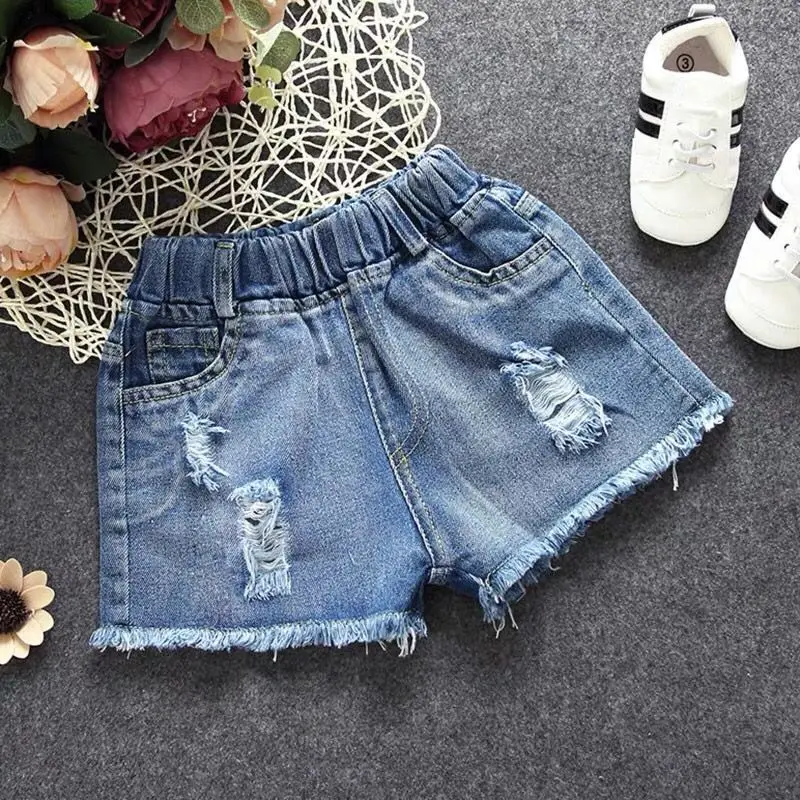 Quần Short Denim, Cho Bé Gái, Rách, Trang Phục Mùa Hè, Thời Trang, Có Cỡ 5, 6, 7, 8, 9, 10, 11, 12, Thích Hợp Cho Trẻ Em Trung Và Lớn, Phong Cách Hàn Quốc, Thích Hợp Cho Bé 12 Tuổi, Quần Mỏng, Quần Áo Trẻ Em 3