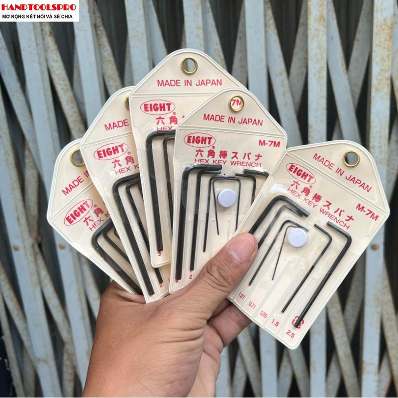 Bộ lục giác siêu nhỏ 7 chi tiết từ 0.71-3mm Eight Nhật M-7M - Lục giác điện tử mini sửa chữa điện tử