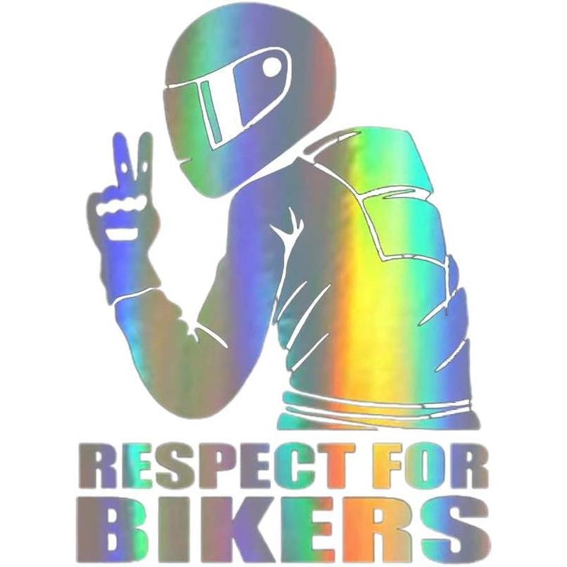 Motorcycle Reflective Sticker, Respect for Cyclists Reflective Sticker Decal Car Stickers Fashion Car Decoration Sticker (Multicolor) 0
