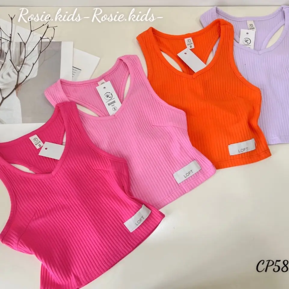 Áo lỗ cổ tim mùa hè cho bé gái cực xinh Cotton