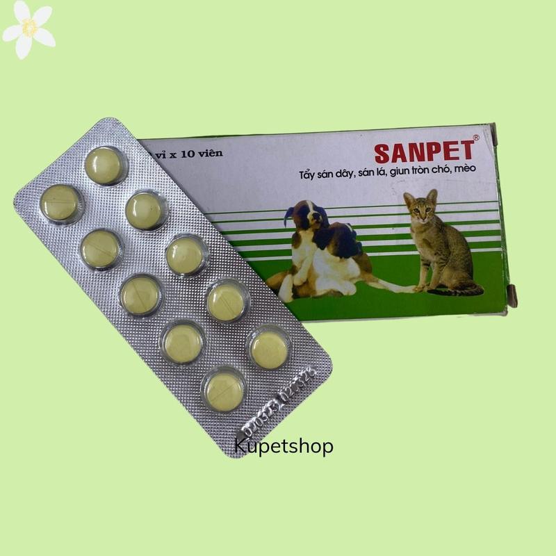 Thuốc Tẩy Giun SANPET Cho Chó Mèo -1 Viên KUPET SHOP