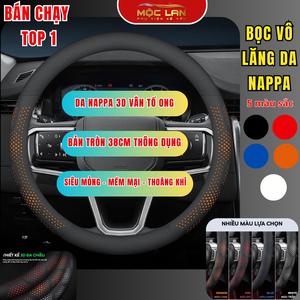 Bọc Vô Lăng Ô Tô 3D Da Nappa Logo Hãng Xe ô Tô Cao Cấp Siêu Mỏng Thiết Kế Kiểu Dáng Lỗ Thoát Khí Chống Trơn Trượt