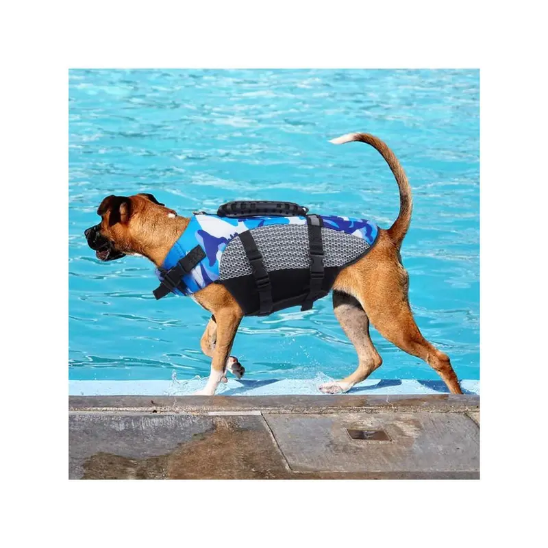 1pc Dog Life Jacket, Lightweight Dog Life Vest, Pet Life Vest With High Buoyancy & Reflective Strips For Boating, Suitable For Small/Medium/Large Dogs 3