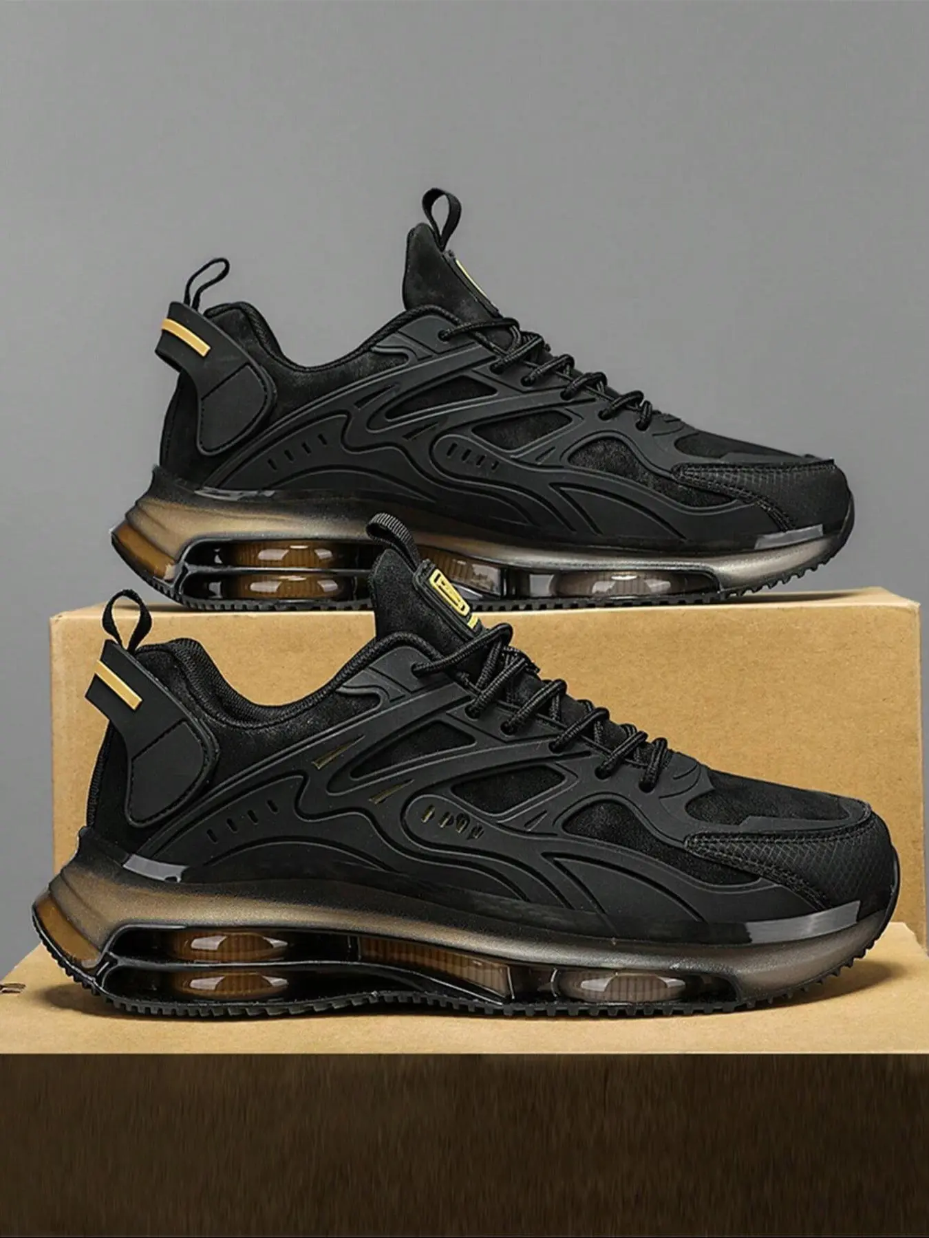 Men's Fashionable Lace Up Sneakers, Casual Comfortable Breathable Sports Running Shoes, Male All-match Round Toe Shoes for Daily Wear