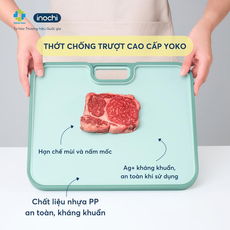 Thớt Nhựa Chống Trượt PP, Kháng Khuẩn, Chống Tràn Nước, Gia Dụng Nhà Bếp Thông Minh, Kích Thước Lớn, Dùng 2 mặt thớt inochi