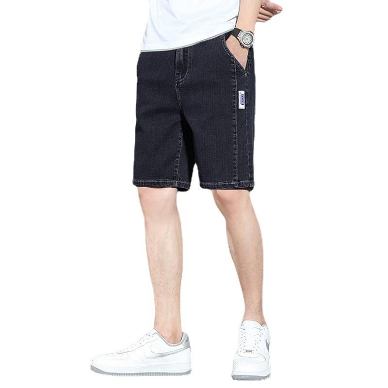 Quần Short Denim, Màu Xám Đen, Dành Cho Nam Giới, Phong Cách Mùa Hè Mới, Phong Cách Hồng Kông Ins, Hợp Xu hướng, Quần Ống Rộng, Mỏng Và Thẳng, Quần Thường Ngày 4