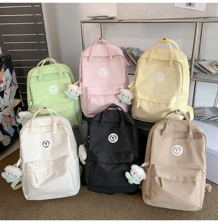 Mores Tas Ransel Laptop Wanita Pastel SIMA Korean Nilon backpack Import polos Tas sekolah lucu kuliah remaja