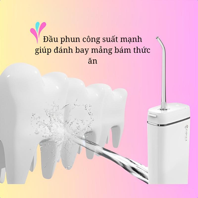 Máy Tăm Nước Cầm Tay Mini Enpuly M6Plus Nâng Cấp  Vệ Sinh Răng Miệng, Làm Sạch Sâu, Loại Bỏ Các Mảng Bám Kẽ Răng Nữ 2