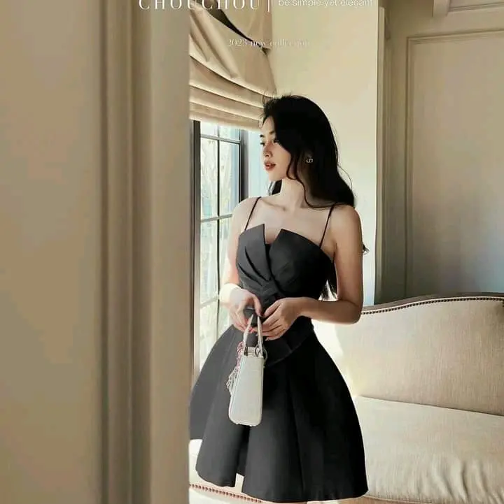 Bigsize - Đầm thiết kế 2 dây nơ