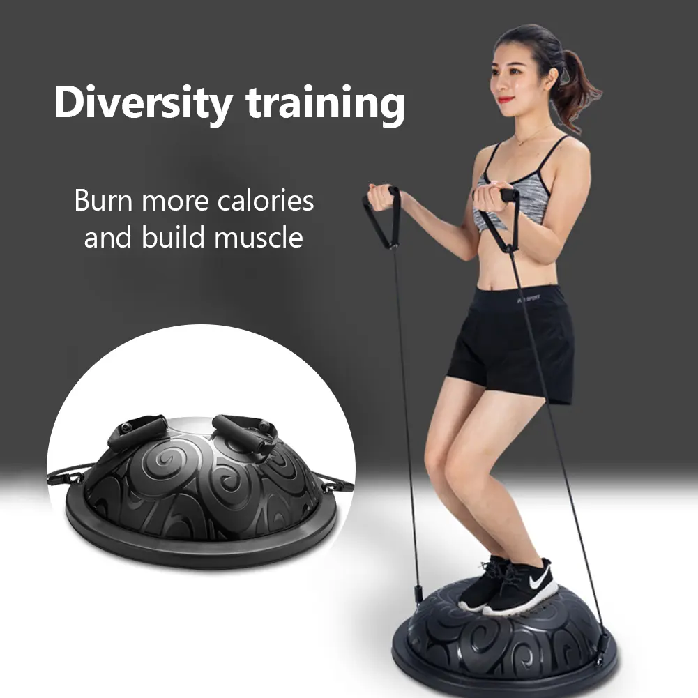 Huấn Luyện Viên Bóng Cân Bằng, Bóng Tập Thể Dục Yoga Dày Và Chống Cháy Nổ, Với Dây Kháng Lực Và Bơm Chân, Thích Hợp Cho Pilates, Thể Dục, Tập Luyện Tại Nhà Và Phòng Tập Gym Thể Dục, # 313226