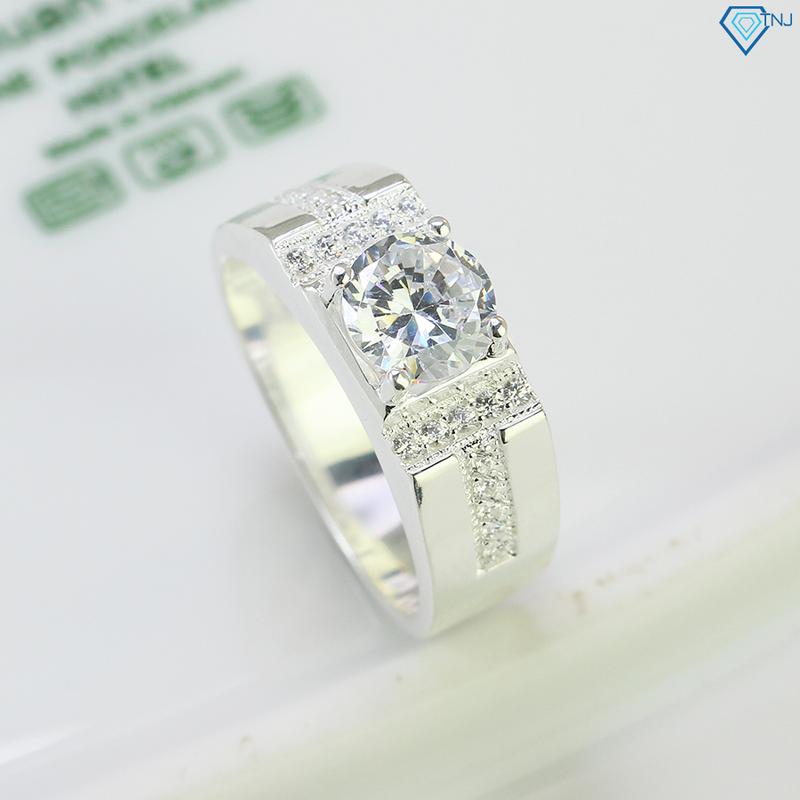 Nhẫn bạc 925 nam đính đá bản nhỏ NNA0527 - Trang Sức TNJ