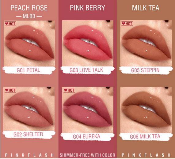 PINKFLASH #OhMyGloss Moisturizing Shine and Shimmer Plumping Lip Gloss Lip Care 8