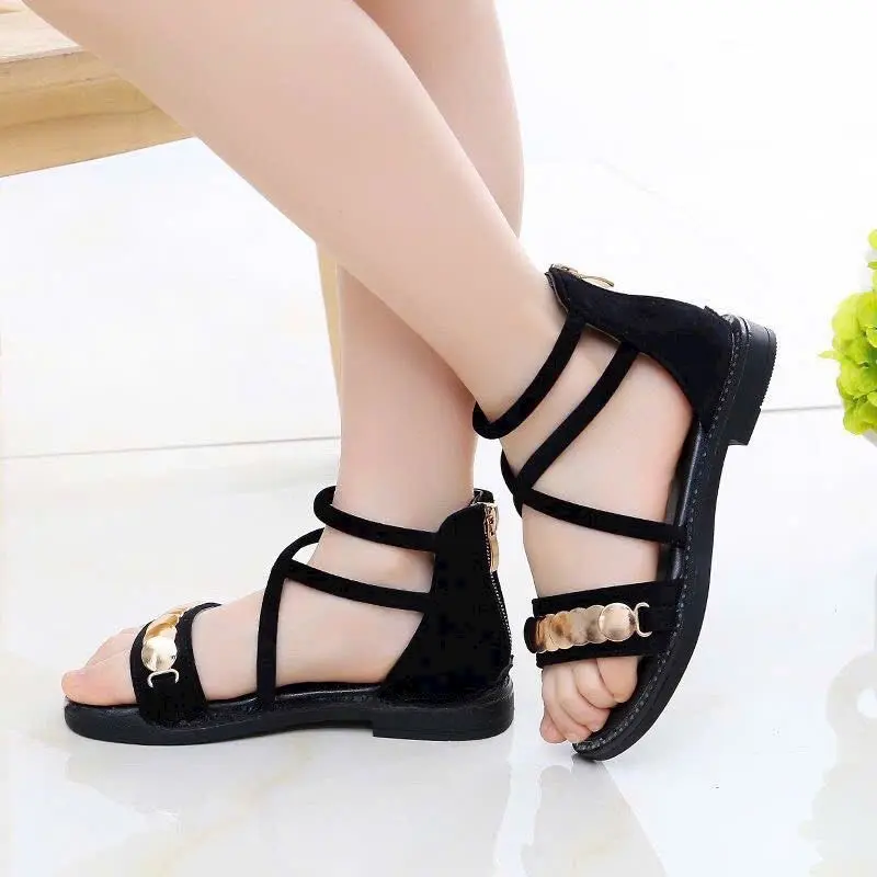 Giày nữ sandal đế bệt quai mãnh khoá DéP Shoes