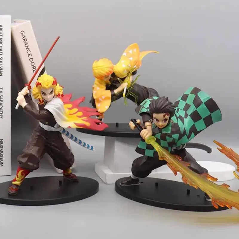 Hot demon sayaer anime tanjiro Agatsuma zenitsu kyoujuro anime model ac soil temperature figre PVC Koc Chion and Y for DS technical feet