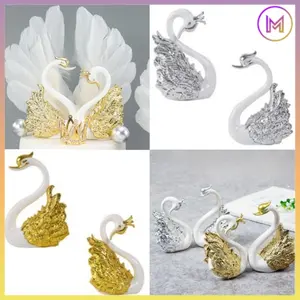 Sepasang Angsa Swan Pajangan Flaminggo/Hari Valentine Emas Dan Perak Mahkota Angsa Cinta /silver Hiasan Flaminggo Pajangan Angsa / Pajangan Sepasang Angsa