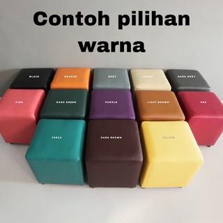 Sofa Puff Kotak Model Kancingan - Ukuran P40xL40xT45cm - Furniture, Cafe Minimalis Kayu 3
