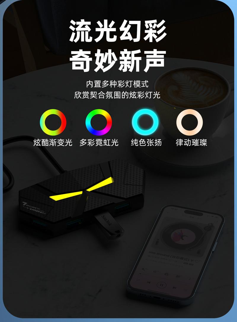 Product Introduction of 3.0USB Extender Expansion Dock One Drags Seven Port Hub Computer Notebook External USB Flash Drive Conversion Multifunctional 5