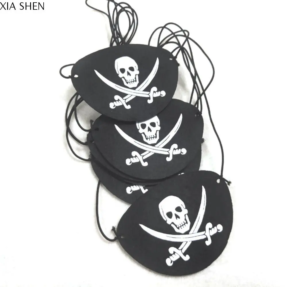 XIA SHEN Performance Cosplay Mask Pirate Eye Mask Felt Masquerade Mask Skull Eye Mask White/Black Easter